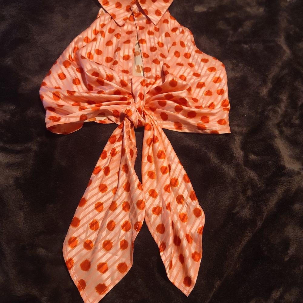 Polka Dot Halter Top with Bow